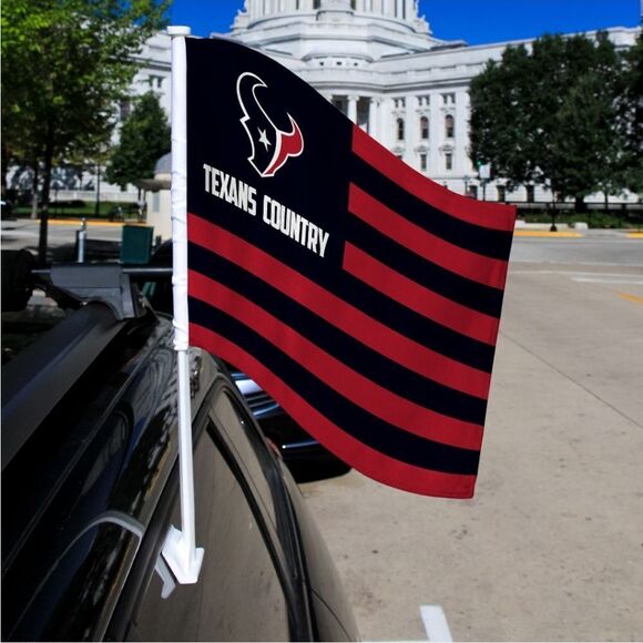 NEW Houston Texans Country Double Sided Car Flag Window Clip NFL football NWT - Picture 3 of 6